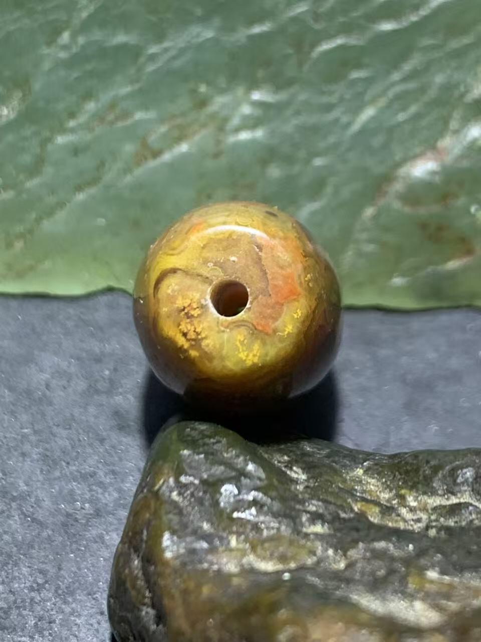 放福利！冰飘战国红玛瑙通货桶珠一个