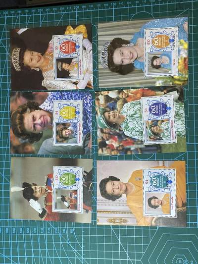 2025年第一百二十九场(总第一百五十五场）外国邮票、散币场(免佣金) - 伊丽莎白二世小型张6枚