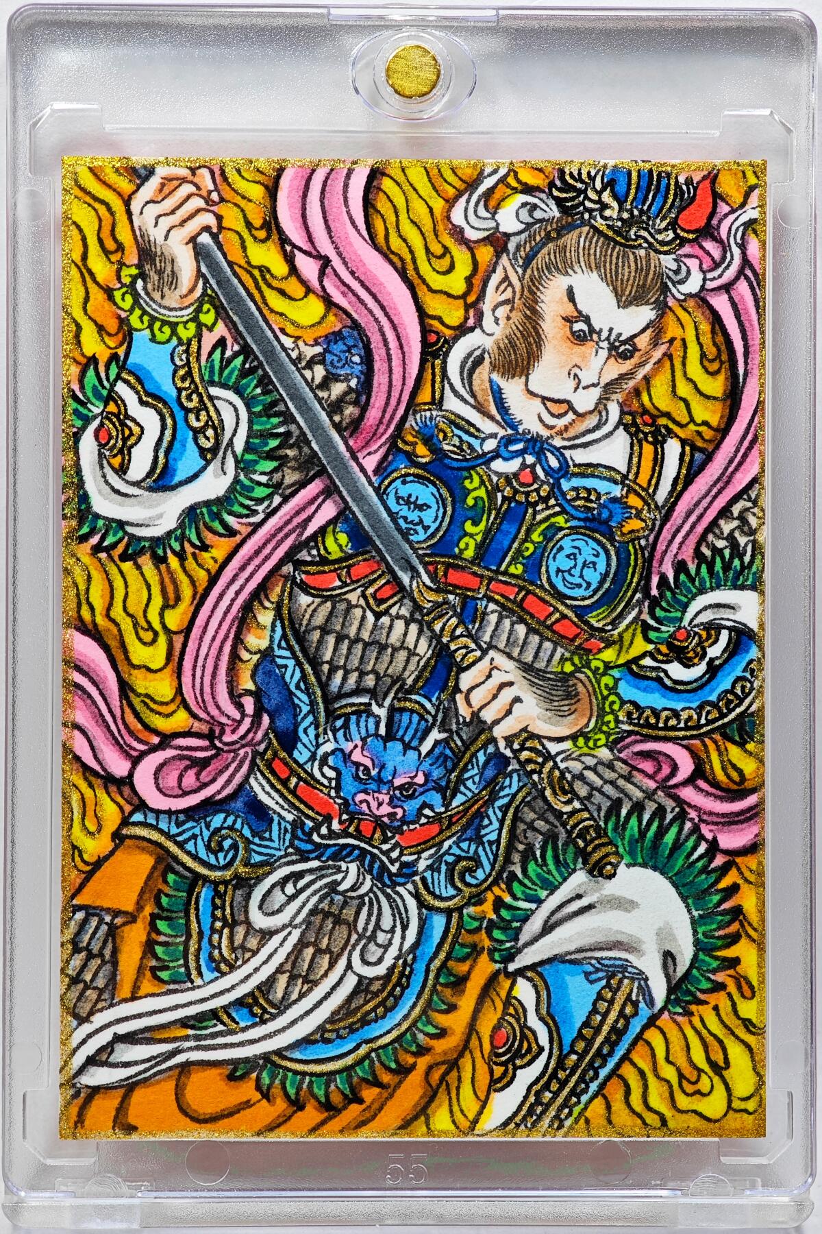 白泽拍卖卡牌手绘专场第28期（细雨生寒、寻梅闻香） 2025 卢艺丰手绘卡 齐天大圣  卢艺丰背简绘 卡砖封装