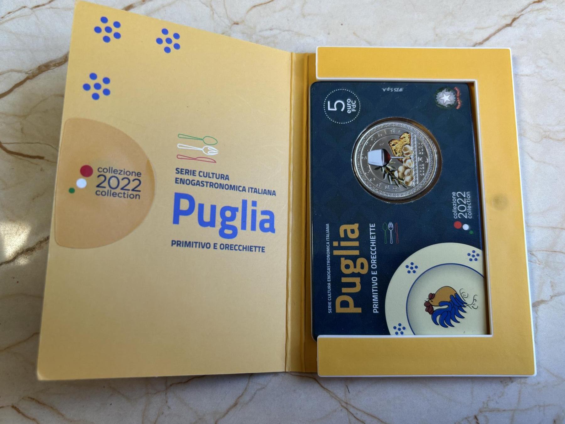 第181期拍卖 意大利2022年饮食文化奥利切特猫耳朵面彩色纪念币