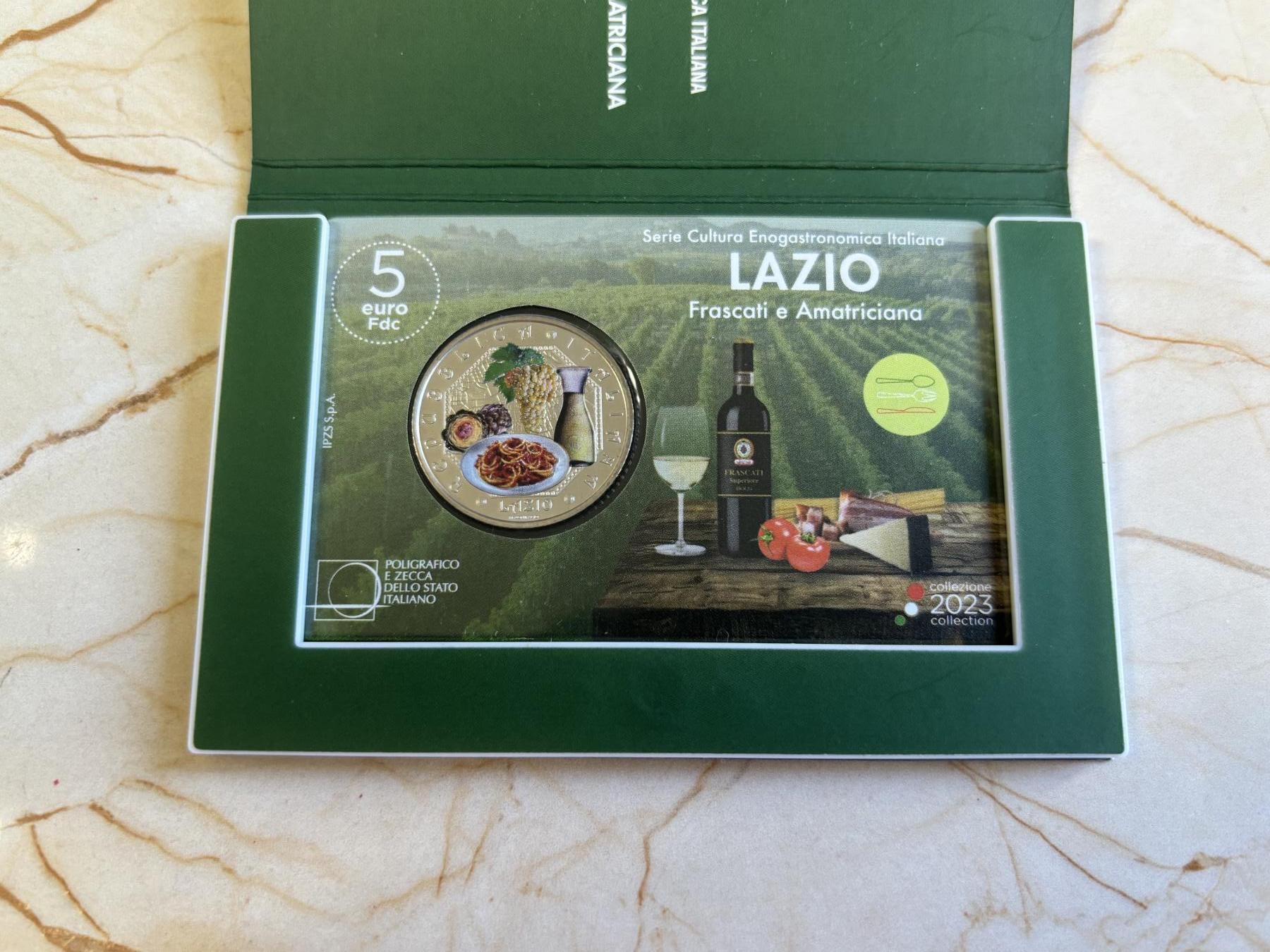 第181期拍卖 卡装意大利2023年饮食文化白葡萄酒培根番茄面纪念币