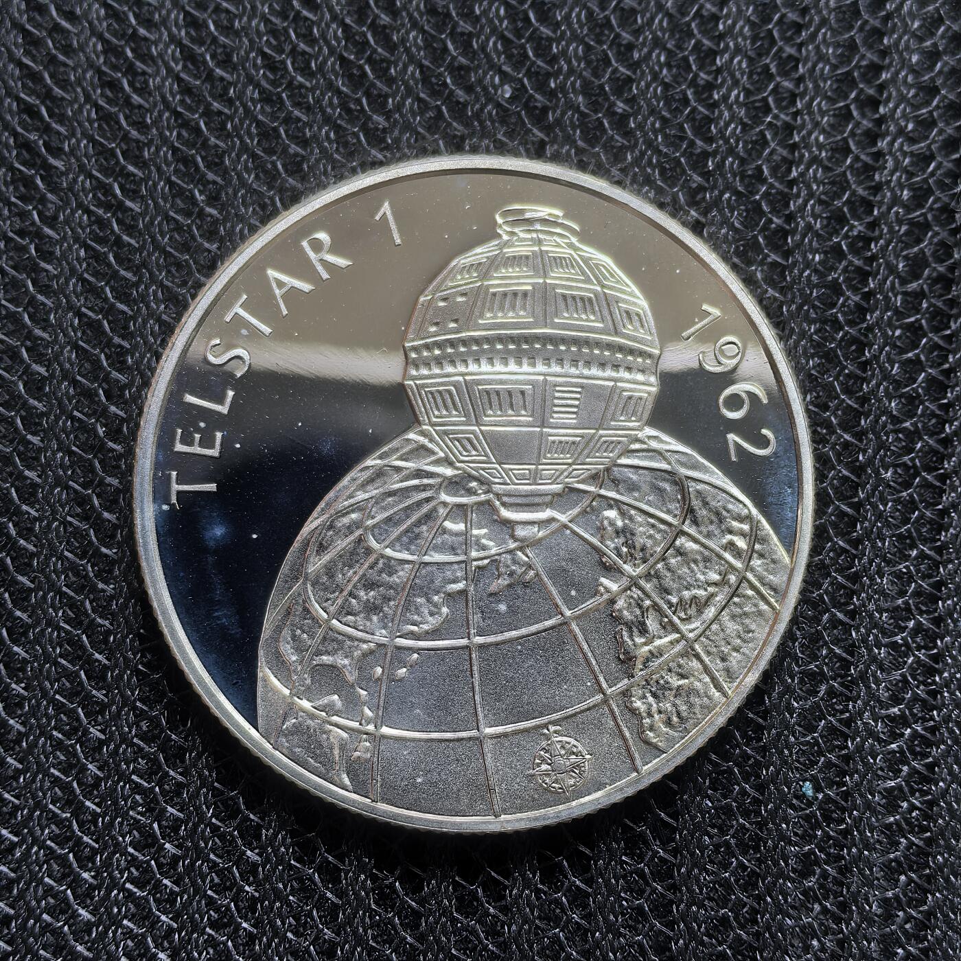 道一币馆币章第一百五十四场 匈牙利1992年通讯卫星电星1号500福林精制银币 31.46g 925S 20000