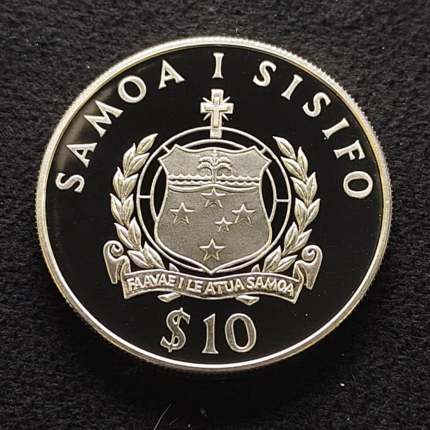 【全场包邮】纯粹捡漏拍477场（免费代拍第14场）调整中 萨摩亚1994年10元伊丽莎白王太后95大寿系列苏格兰格拉姆斯城堡精制克朗型纪念银币