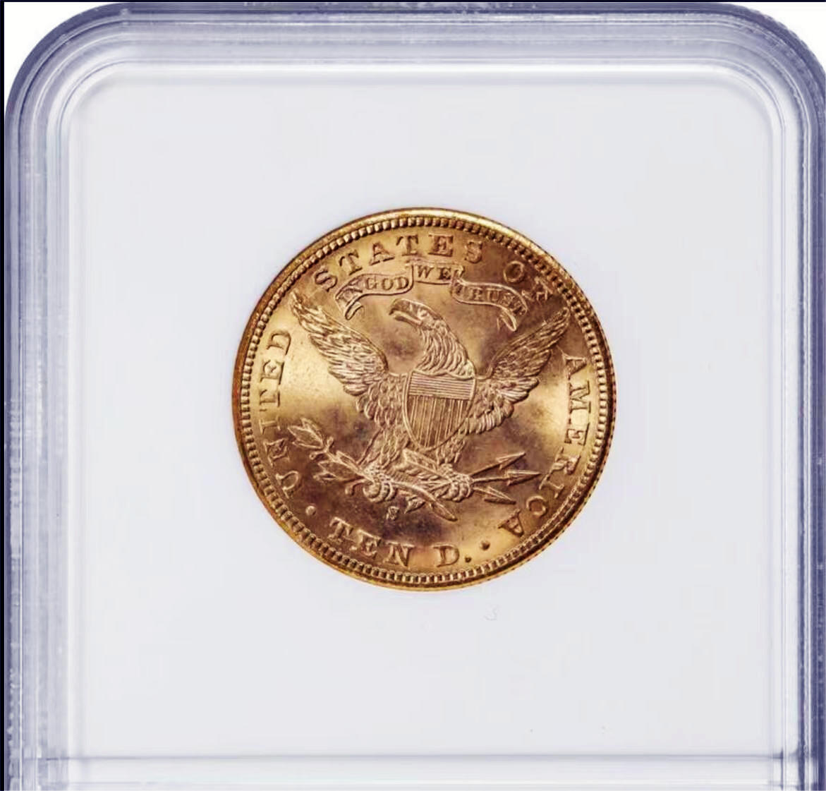 【Blue Auction】世界纸币精拍第750期——18级TOP拍卖/信誉/品质/专业/高效💫 美国 1901-S 10美金鹰扬金币 旧金山造币厂 重16.72克 转光金光四射  NGC MS65 绝品品相 老壳