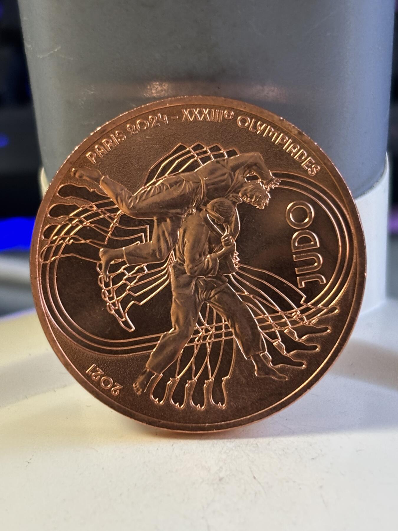 第181期拍卖  法国2021年2024奥运项目柔道纪念铜币