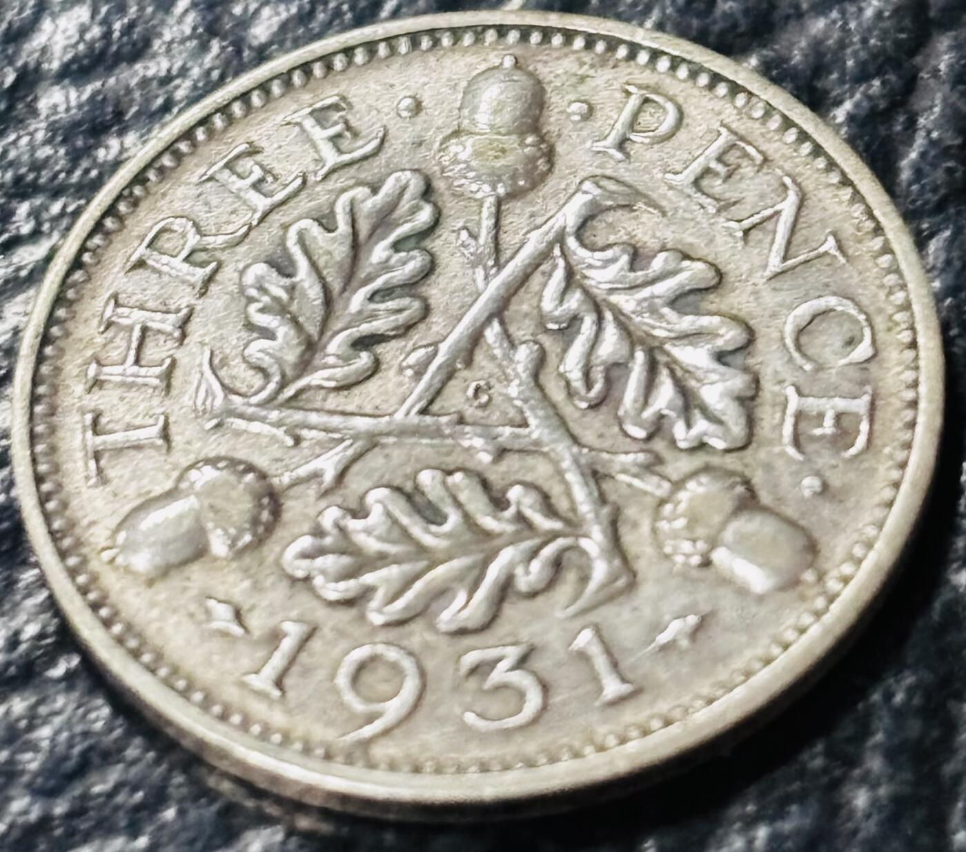 文馨钱币收藏第 281 场，【 长期接收代拍品】银元，银币，套币，纸币专场（本场截拍后休息三天，19 号发货） 极美品 1931 年英国乔治五世 3 便士银币