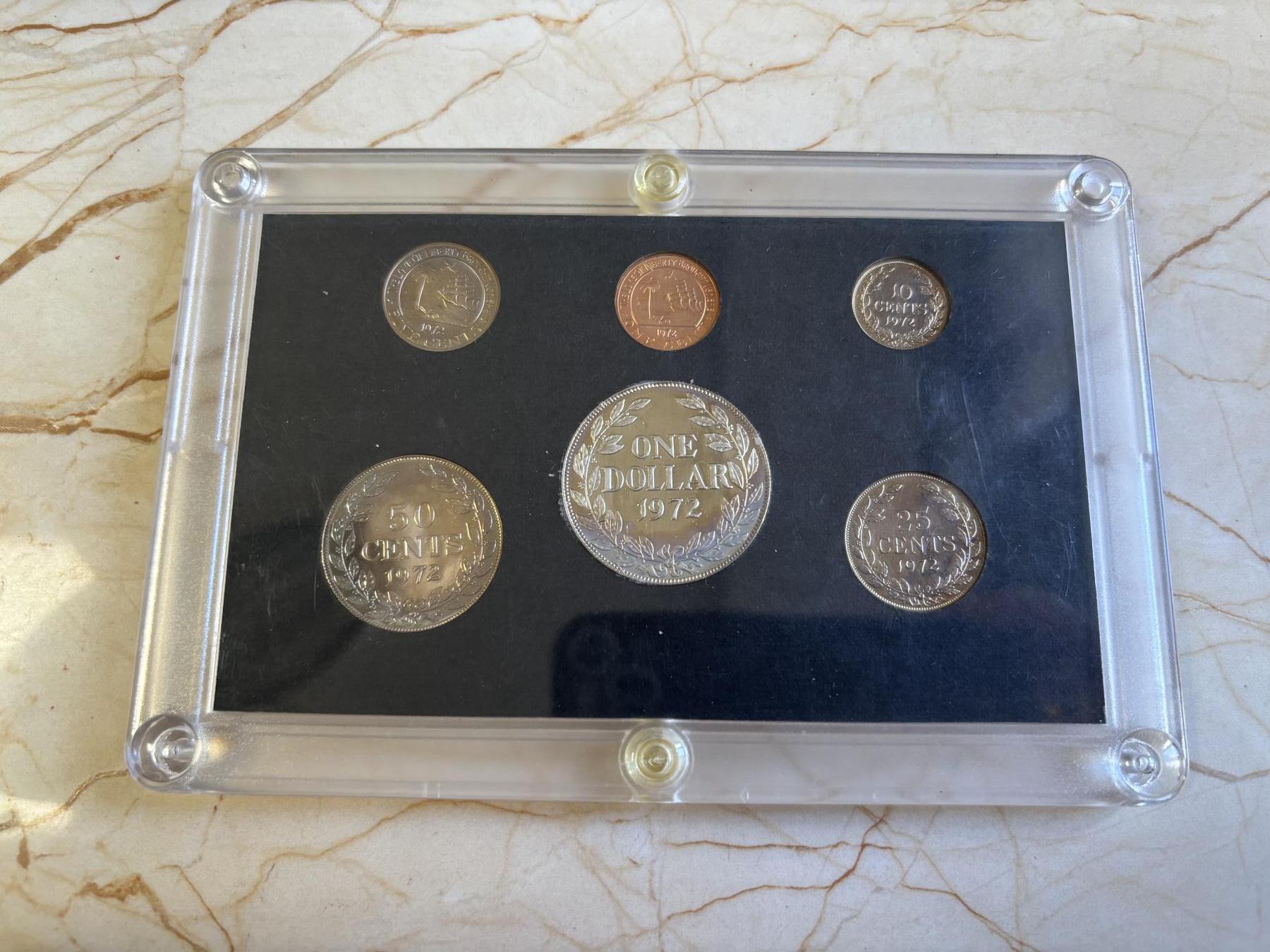 第181期拍卖 利比里亚1972年精制全套6枚纪念币