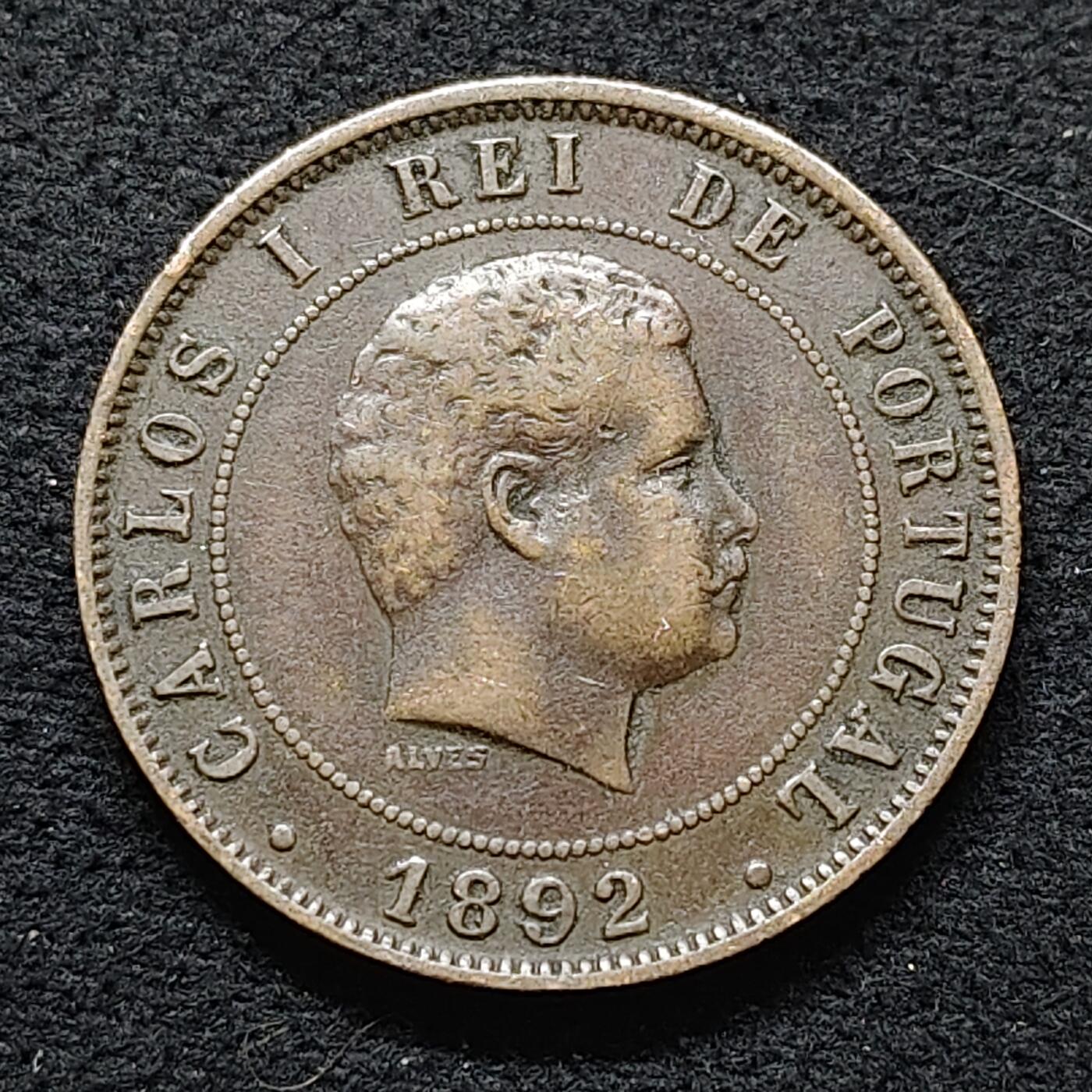 【全场包邮】纯粹捡漏拍476场（免费代拍第13场）调整中 葡萄牙1892年卡洛斯一世20瑞斯铜币
