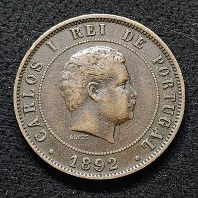 【全场包邮】纯粹捡漏拍476场（免费代拍第13场）调整中 - 葡萄牙1892年卡洛斯一世20瑞斯铜币