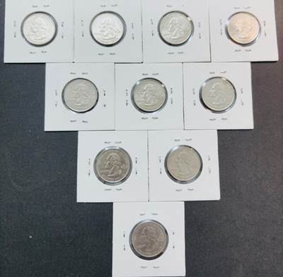 文馨钱币收藏第 281 场，【 长期接收代拍品】银元，银币，套币，纸币专场（本场截拍后休息三天，19 号发货） - 美国州币 1999-2002 年 10 枚无重复，收藏一步到位