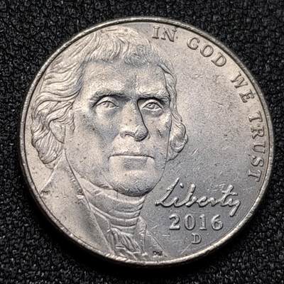 泉币菌-第128附加场-精品福利场（本场拍品多，请提前出价） - 美国杰弗逊5分,签字款,重5g直径21mm