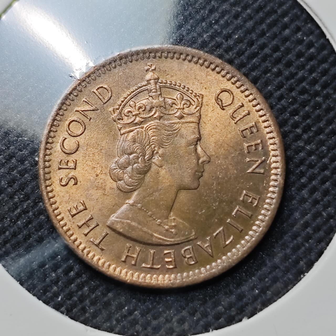 KK钱币收藏小铺  第370场  2月预留时间 周末发货  1969英属毛里求斯1分铜币 好品