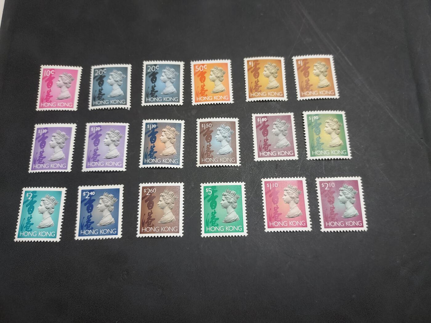 博彦收藏  11月17日 8点 邮票专场 香港 女皇普票18枚 有黄 上品
