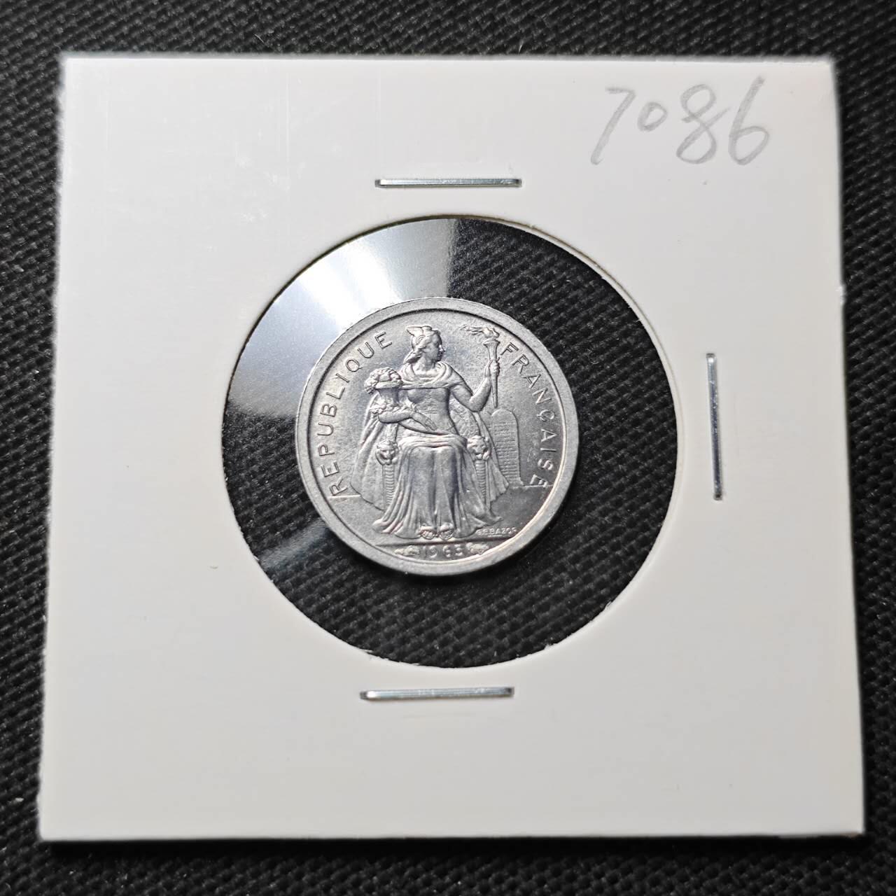 KK钱币收藏小铺  第370场  2月预留时间 周末发货  1965法属波利尼西亚50分