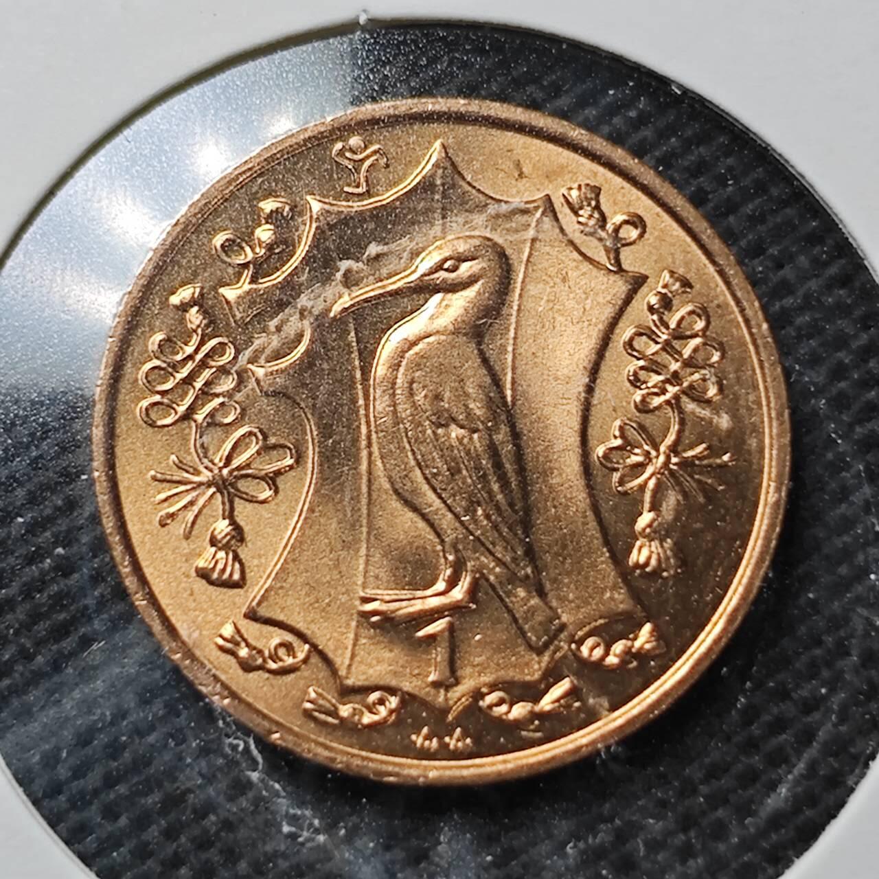 KK钱币收藏小铺  第370场  2月预留时间 周末发货  马恩岛1便士铜币 好品