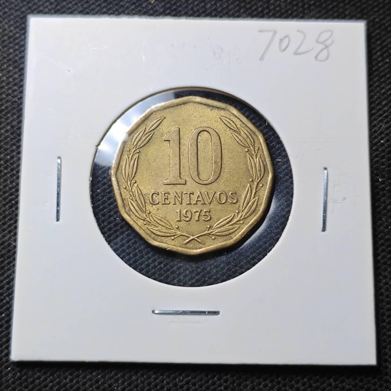 KK钱币收藏小铺  第370场  2月预留时间 周末发货  1975智利10分铜币 铜版不多见