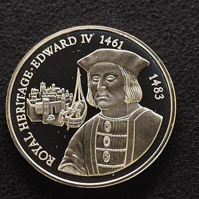 【全场包邮】纯粹捡漏拍477场（免费代拍第14场）调整中 - 福克兰群岛1996年2镑皇室家族系列爱德华四世精制克朗型纪念银币