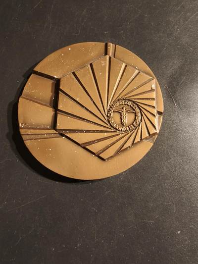 老王徽章第163期 13-15日三场连拍 16日统一发货  13、14日结束后可寄存 -  法国工商协会大铜章    直径74mm.    重量216.4g