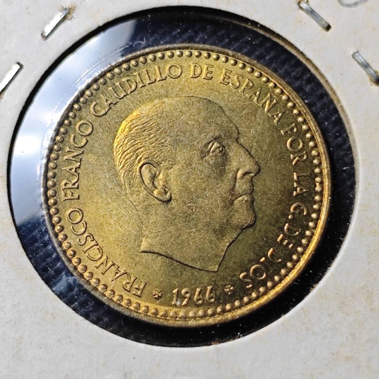 KK钱币收藏小铺  第369场  2月预留时间 周末发货  西班牙1比塞塔铜币 好品