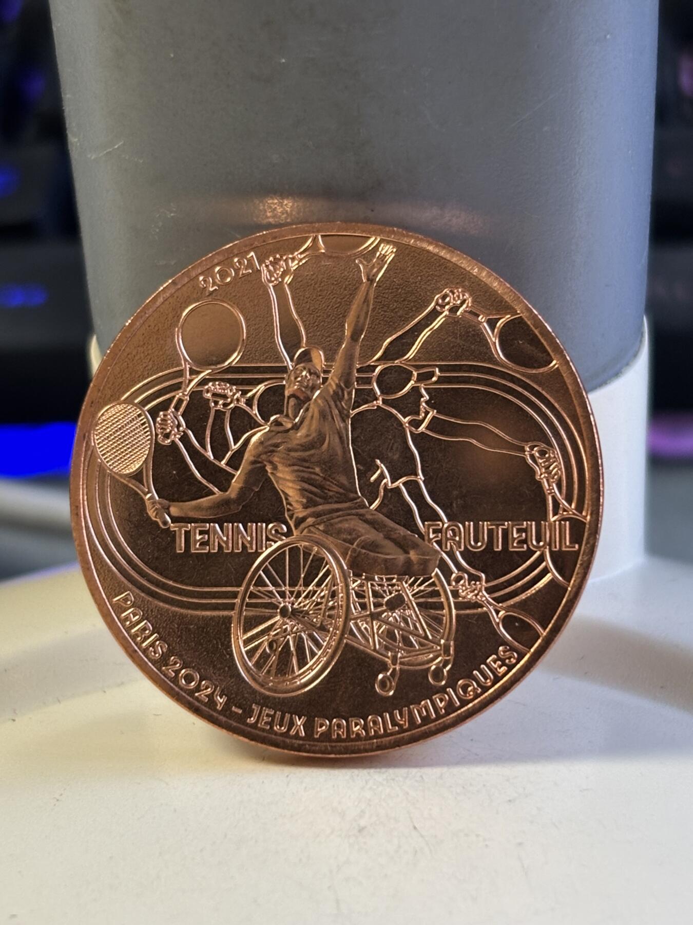 第181期拍卖 法国2021年2024奥运项目轮椅网球纪念铜币