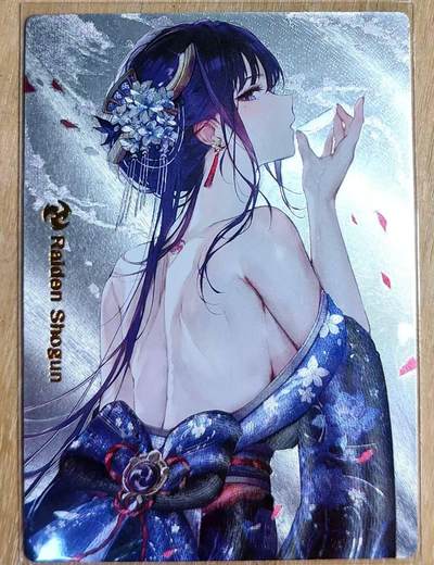 龙虎卡牌第六三场 （无佣金，周六结拍，欢迎送拍） - 粗闪 原神卡牌 雷电将军 美背和服