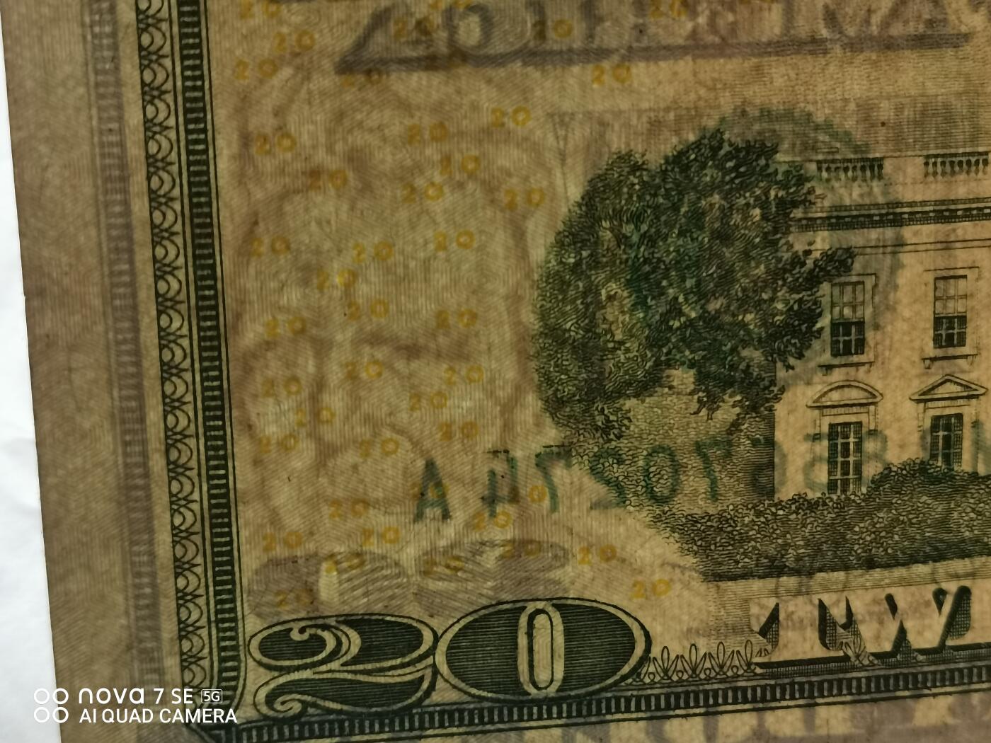 美国钱币 20美元纸币