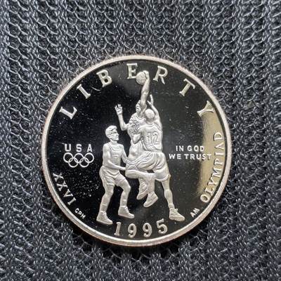 道一币馆币章第一百五十四场 - 美国1995年亚特兰大奥运会-篮球50美分精制纪念币