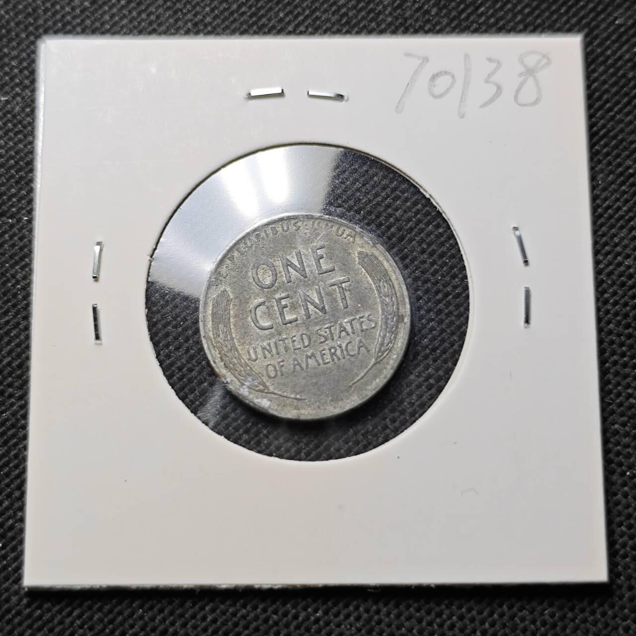 KK钱币收藏小铺  第370场  2月预留时间 周末发货  1943美国1分铁币 