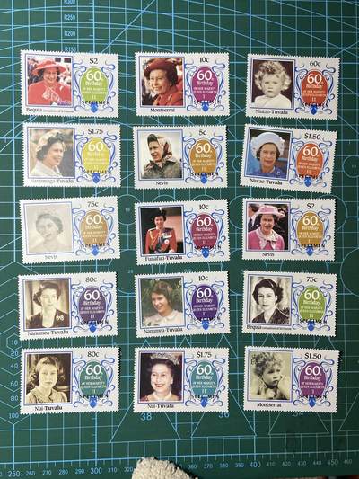 2025年第一百二十九场(总第一百五十五场）外国邮票、散币场(免佣金) - 伊丽莎白二世邮票15枚