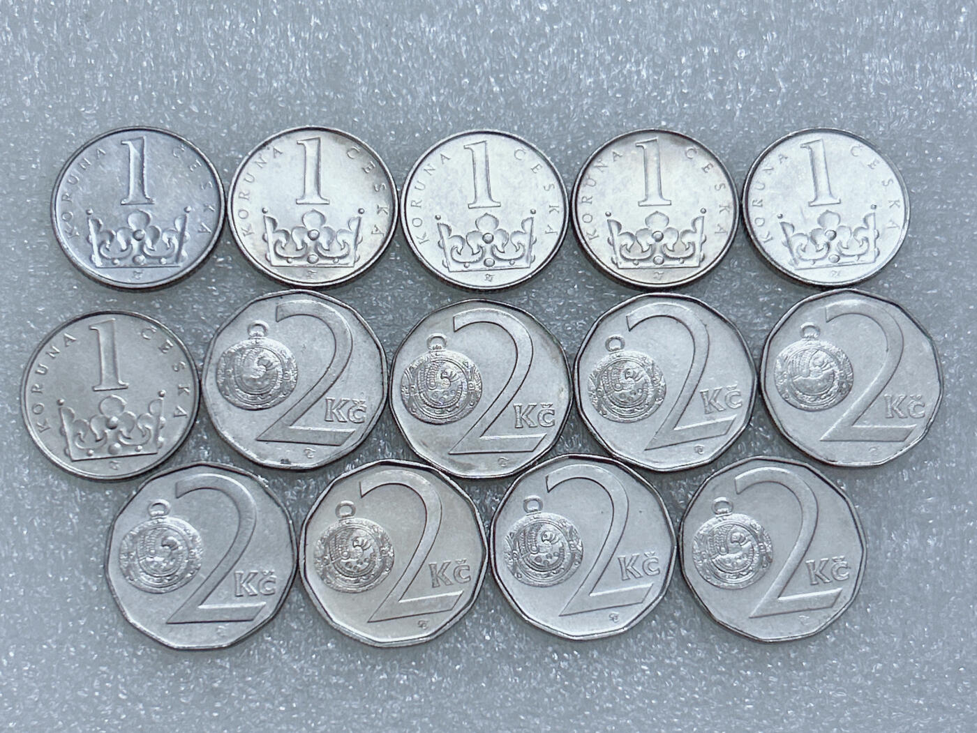 第一海外回流一元起拍收藏 散集专场  第265期 捷克1、2克朗硬币 14枚