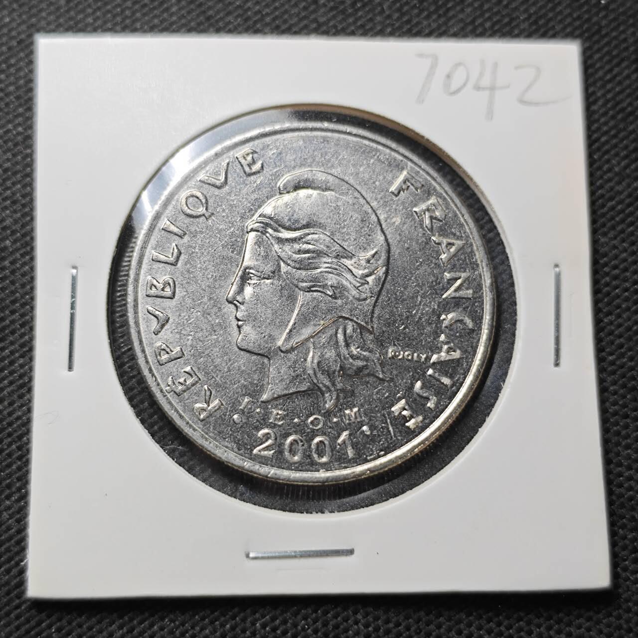 KK钱币收藏小铺  第370场  2月预留时间 周末发货  2001法属新喀里多尼亚50法郎