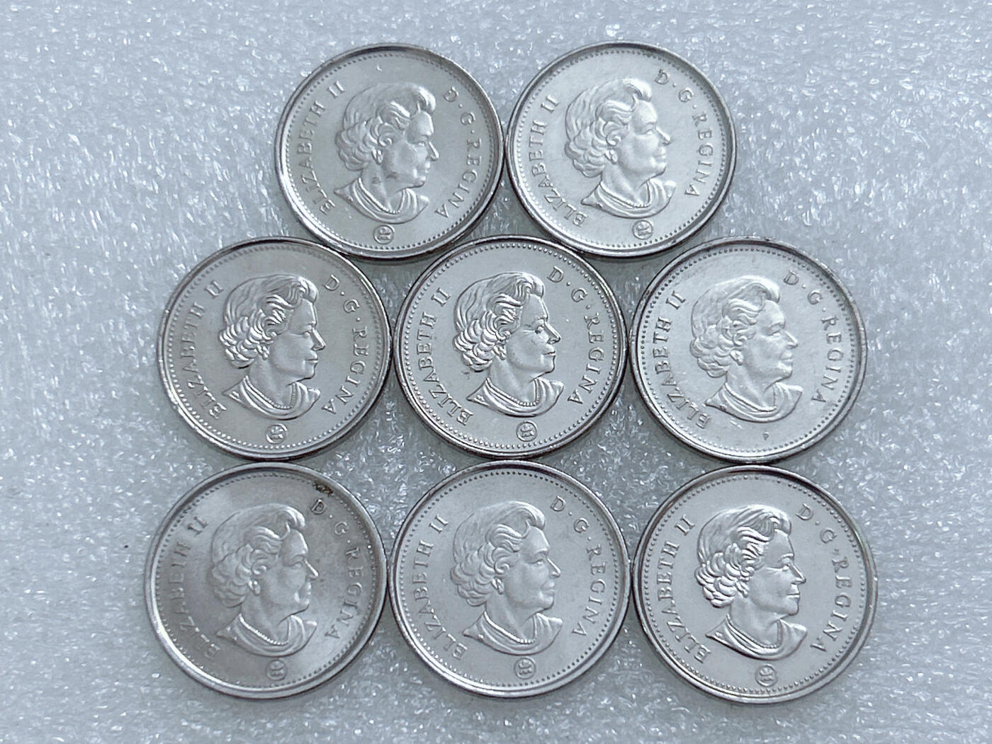 第一海外回流一元起拍收藏 散集专场  第265期 加拿大海狸5分纪念币 8枚 原光品