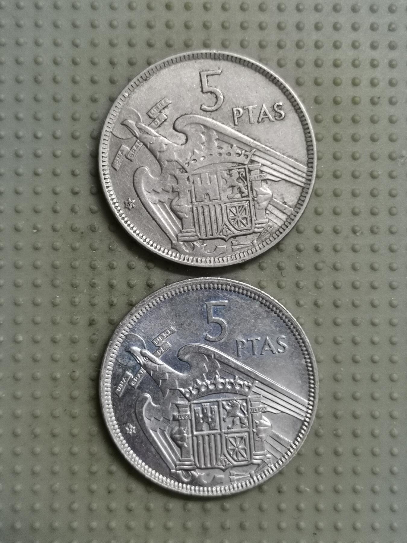 2025年第115场各国散币拍卖（总第115场） 西班牙1957年版5比塞塔2枚