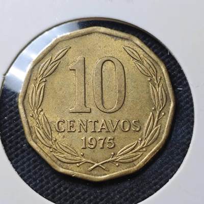 KK钱币收藏小铺  第370场  2月预留时间 周末发货 -  1975智利10分铜币 铜版不多见