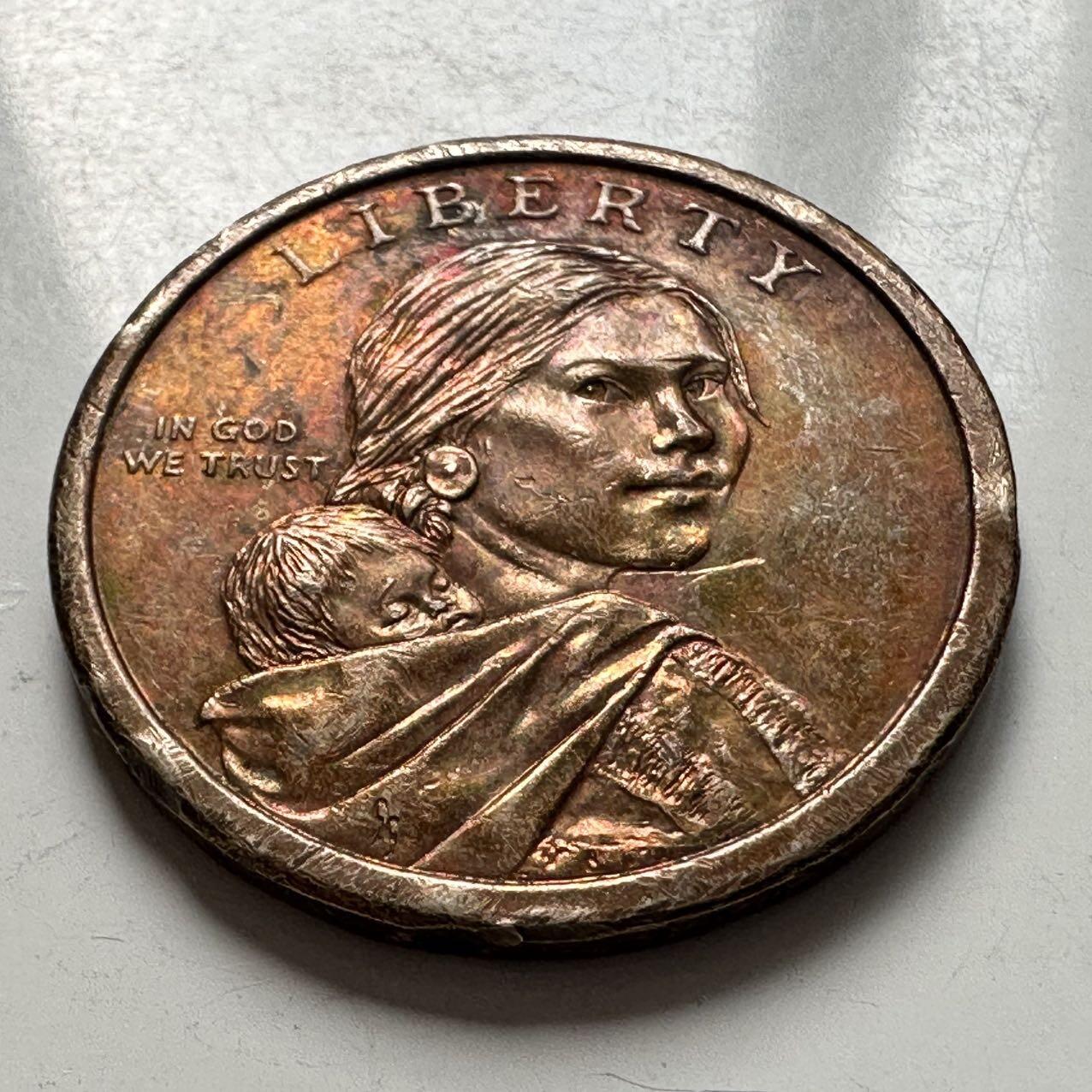 🌹外币初藏🌹🐯2025年第127场  每周二四六晚8️⃣点 接代拍 美国2009年1美元 印第安原住民b