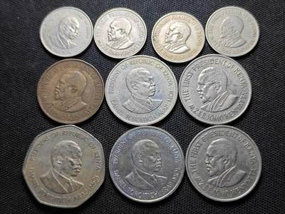 KK钱币收藏小铺  第370场  2月预留时间 周末发货 -  肯尼亚一组10枚