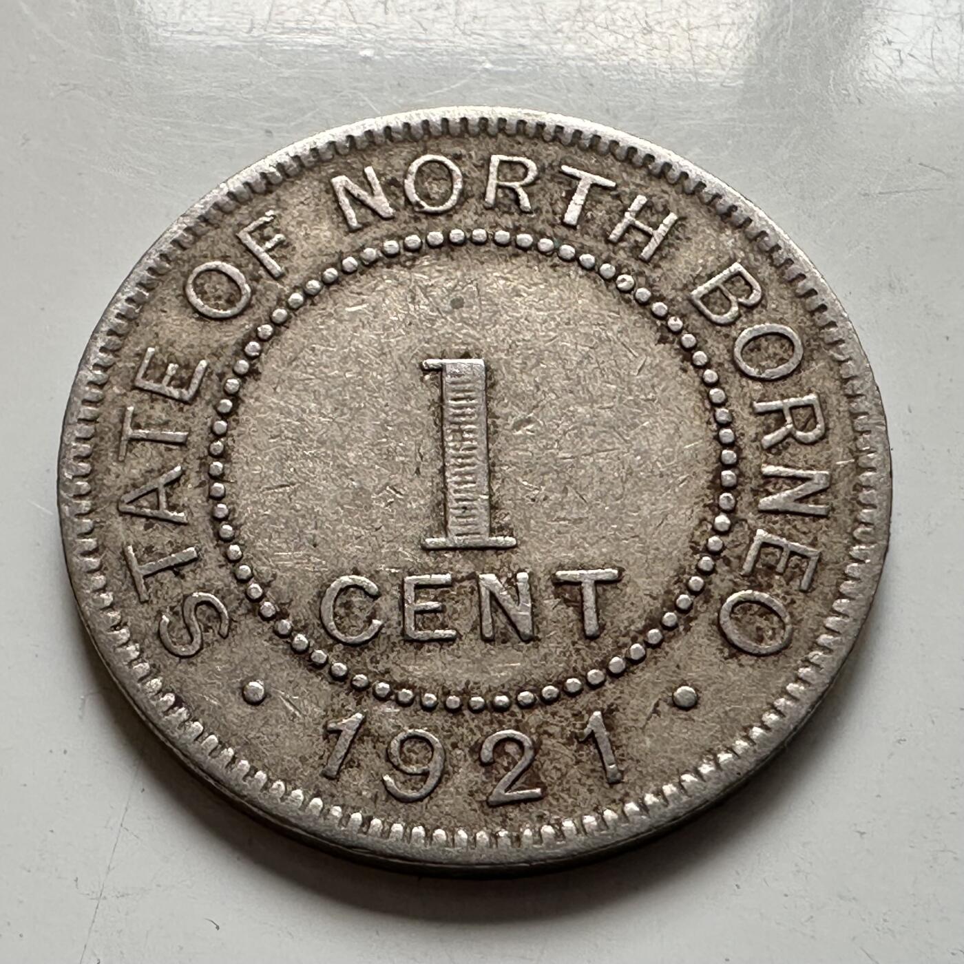 🌹外币初藏🌹🐯2025年第127场  每周二四六晚8️⃣点 接代拍 英属北婆罗州1921年一分