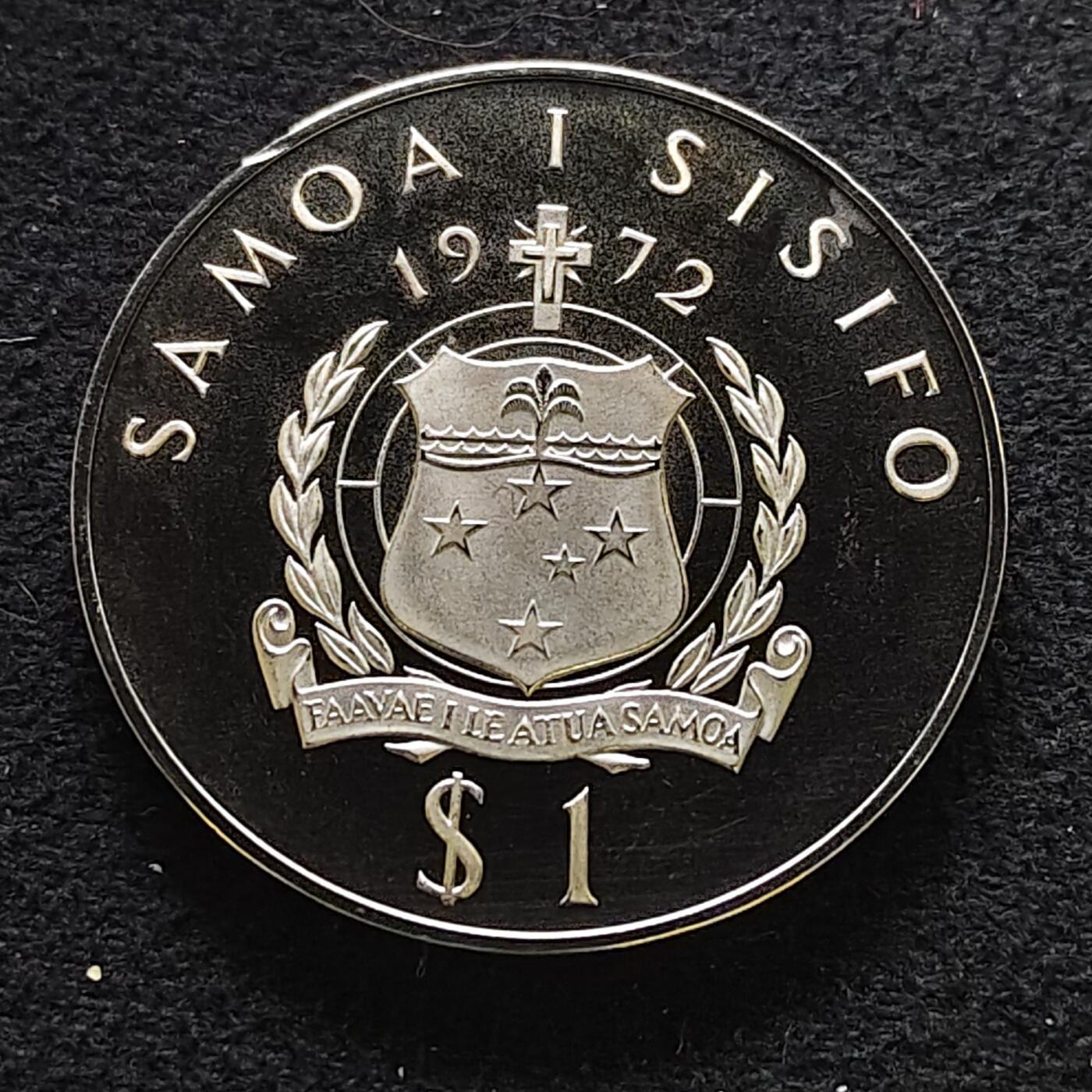 【全场包邮】纯粹捡漏拍476场（免费代拍第13场）调整中 【稀少】萨摩亚1972年1塔拉雅各布·罗格文发现萨摩亚250周年精制纪念币-量约3000