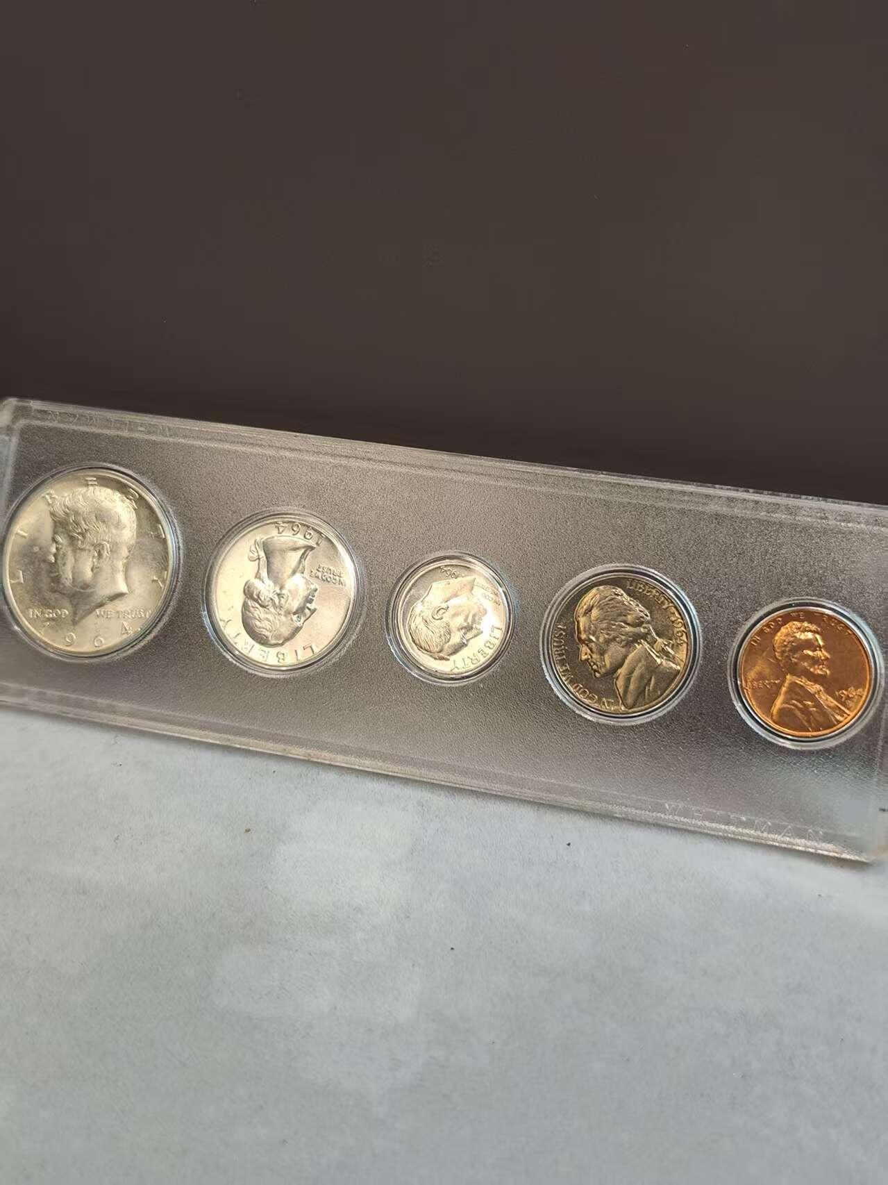 G&W世界散币，银币处理专场（第36场） 美国1964年5枚套   3银