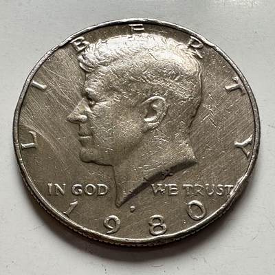 🌹外币初藏🌹🐯2025年第127场  每周二四六晚8️⃣点 接代拍 - 美国1980年半美元