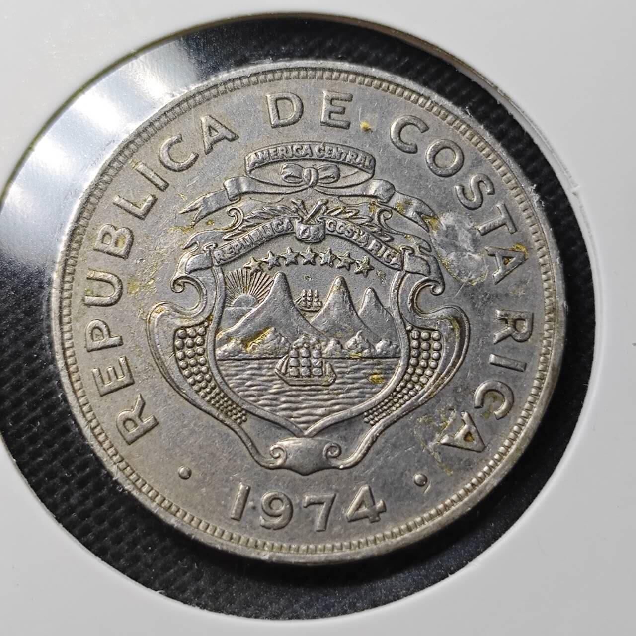 KK钱币收藏小铺  第370场  2月预留时间 周末发货  1974哥斯达黎加1科朗