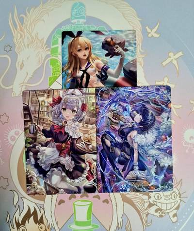 龙虎卡牌第六三场 （无佣金，周六结拍，欢迎送拍） - 软胶卡3张 精选动漫女