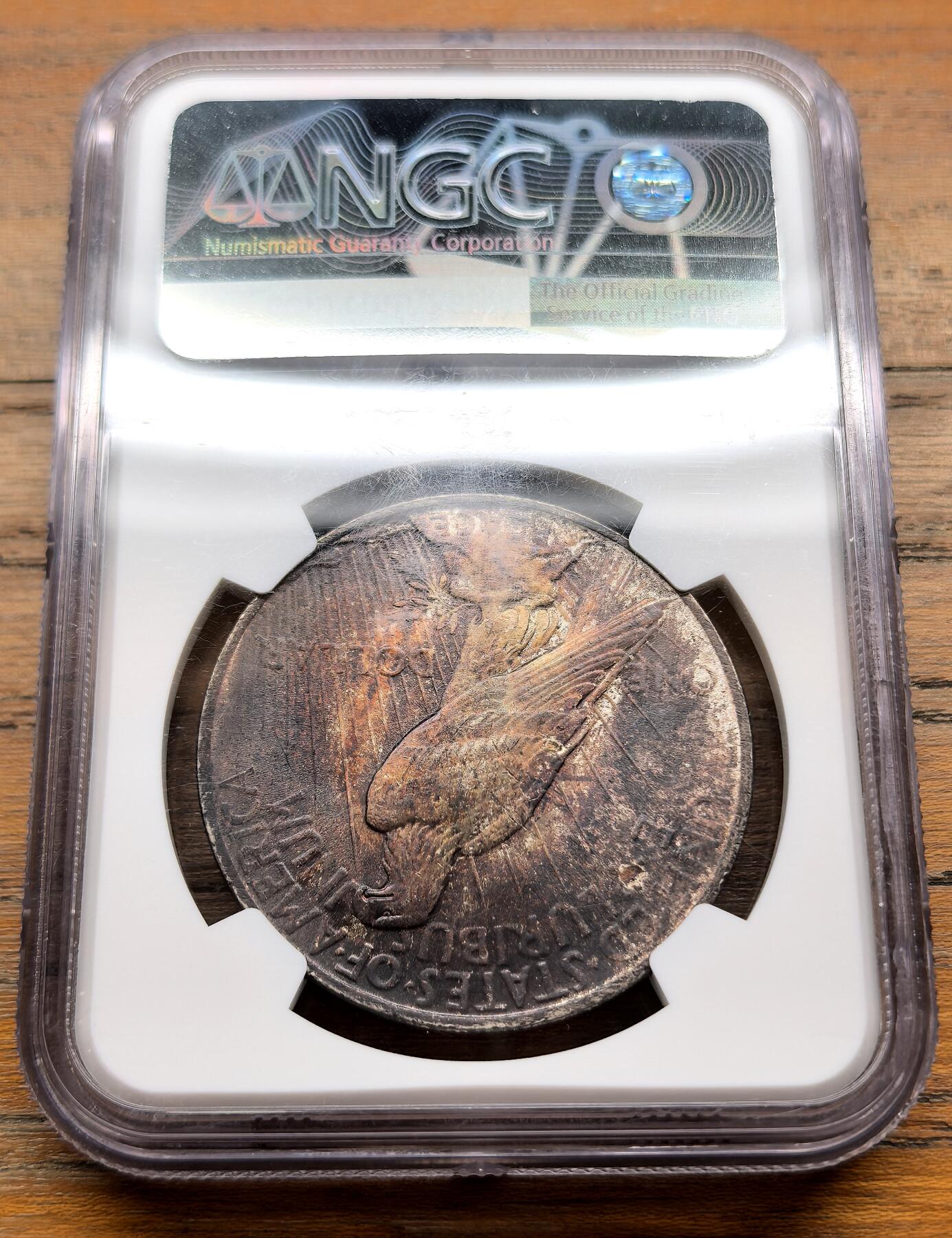 泉海漫舟·凡希社世界钱币微拍第三百十四期 1922美国和平壹元大银NGC-MS63重度五彩