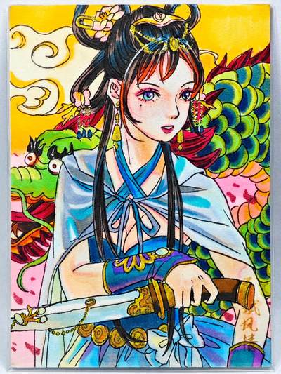 白泽拍卖卡牌手绘专场第28期（细雨生寒、寻梅闻香） - 2025 匠魂轩手绘卡 拭风情  东川亲签