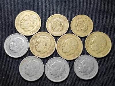 KK钱币收藏小铺  第370场  2月预留时间 周末发货 -  摩洛哥一组10枚