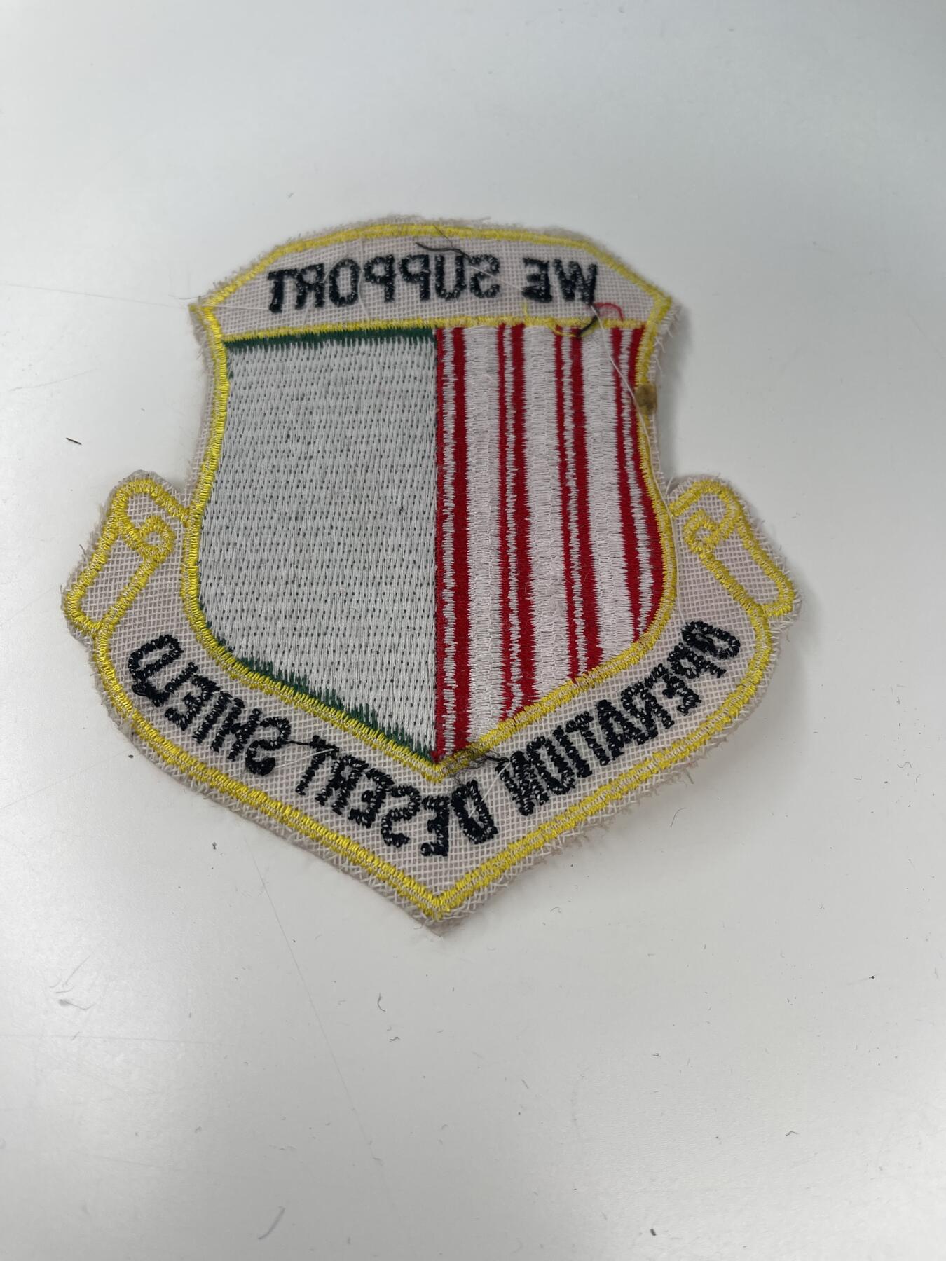 新时代收藏徽章红藏拍卖(第二十八场)  徽章纸品证书杂项 美国海湾战争 沙漠盾牌行动臂章 防御科威特部队