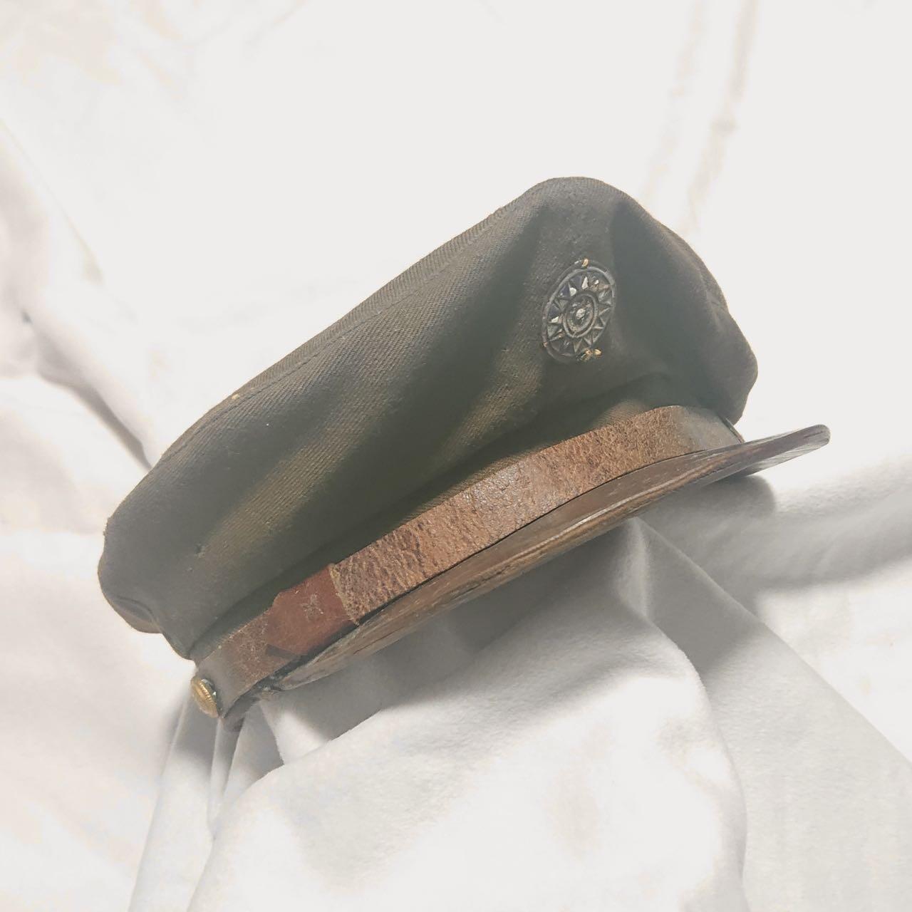 【第壹場】近代勋奖章徽章服饰杂项专场 抗战胜利初版国造陆军大檐帽 头围约55-56cm