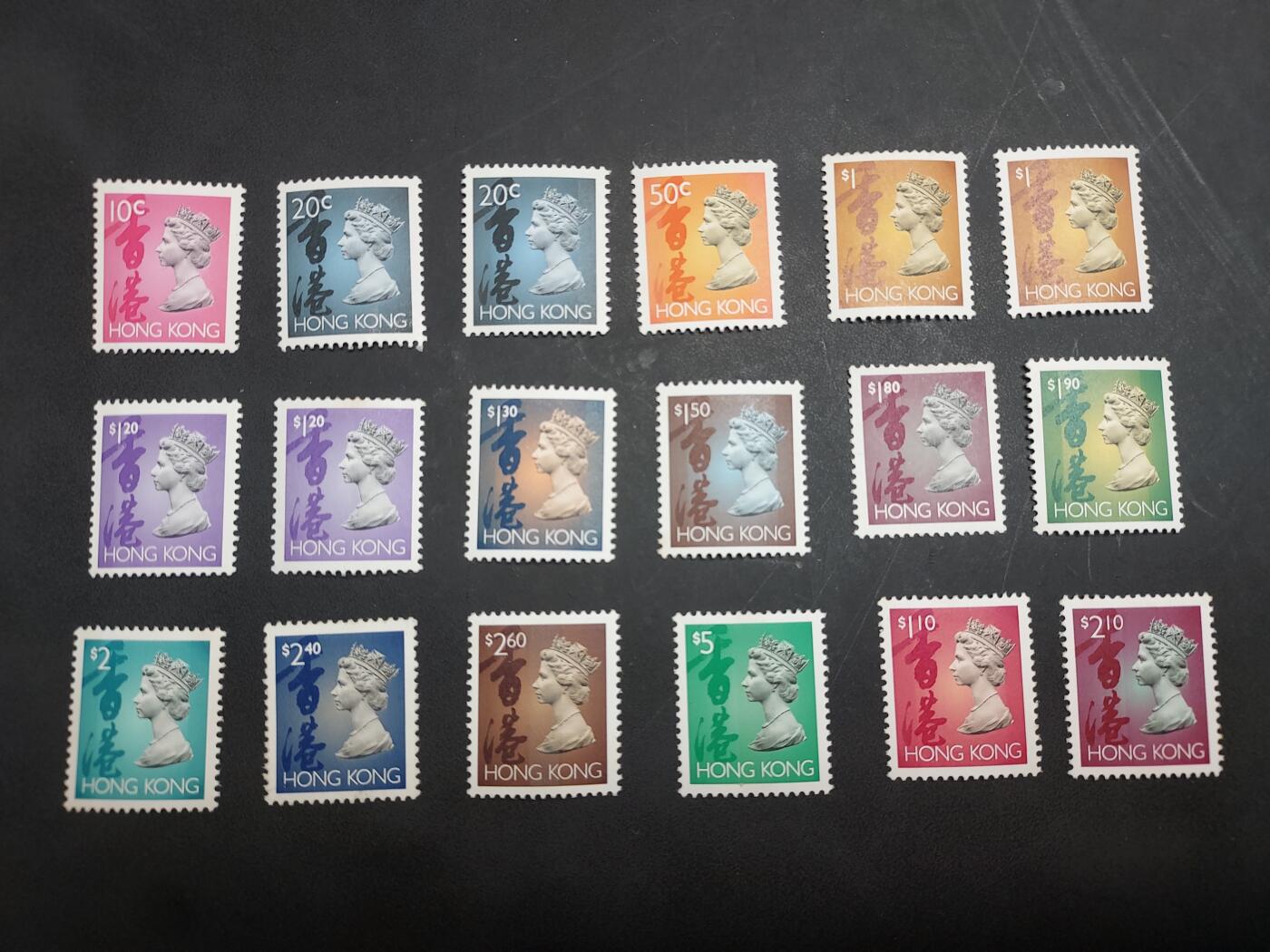 博彦收藏  11月17日 8点 邮票专场 香港 女皇普票18枚 有黄 上品