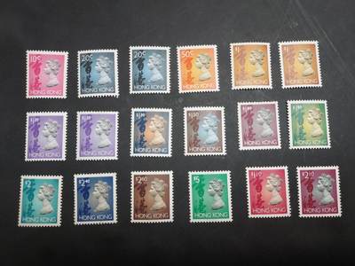 博彦收藏  11月17日 8点 邮票专场 - 香港 女皇普票18枚 有黄 上品