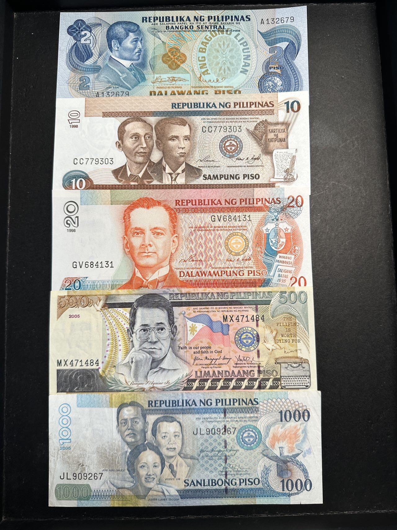 蒂克钱币-第47场 外国平价纸币拍卖 菲律宾纸币一套 1000面值流通品 其他近全新